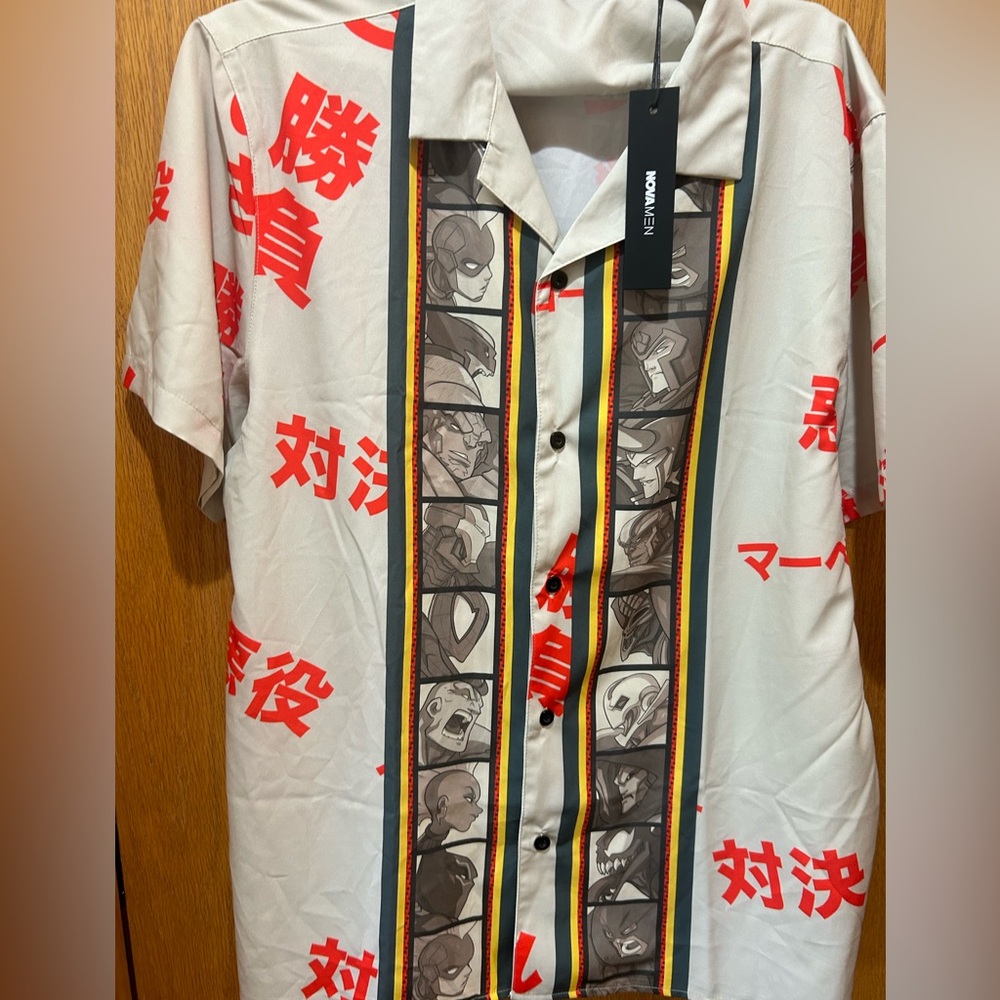 Marvel face-off button up shirt.. size large
